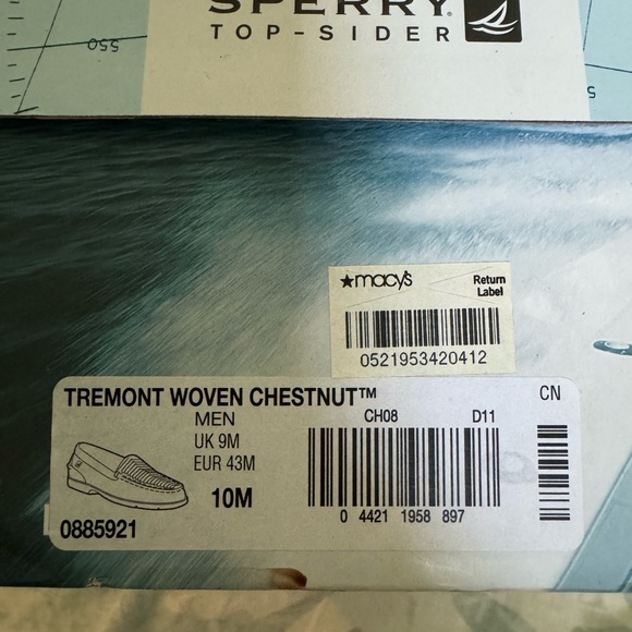 BNWT Sperry Rich Brown Leather Slip-On Loafers with Embossed Pattern - Picture 6 of 6